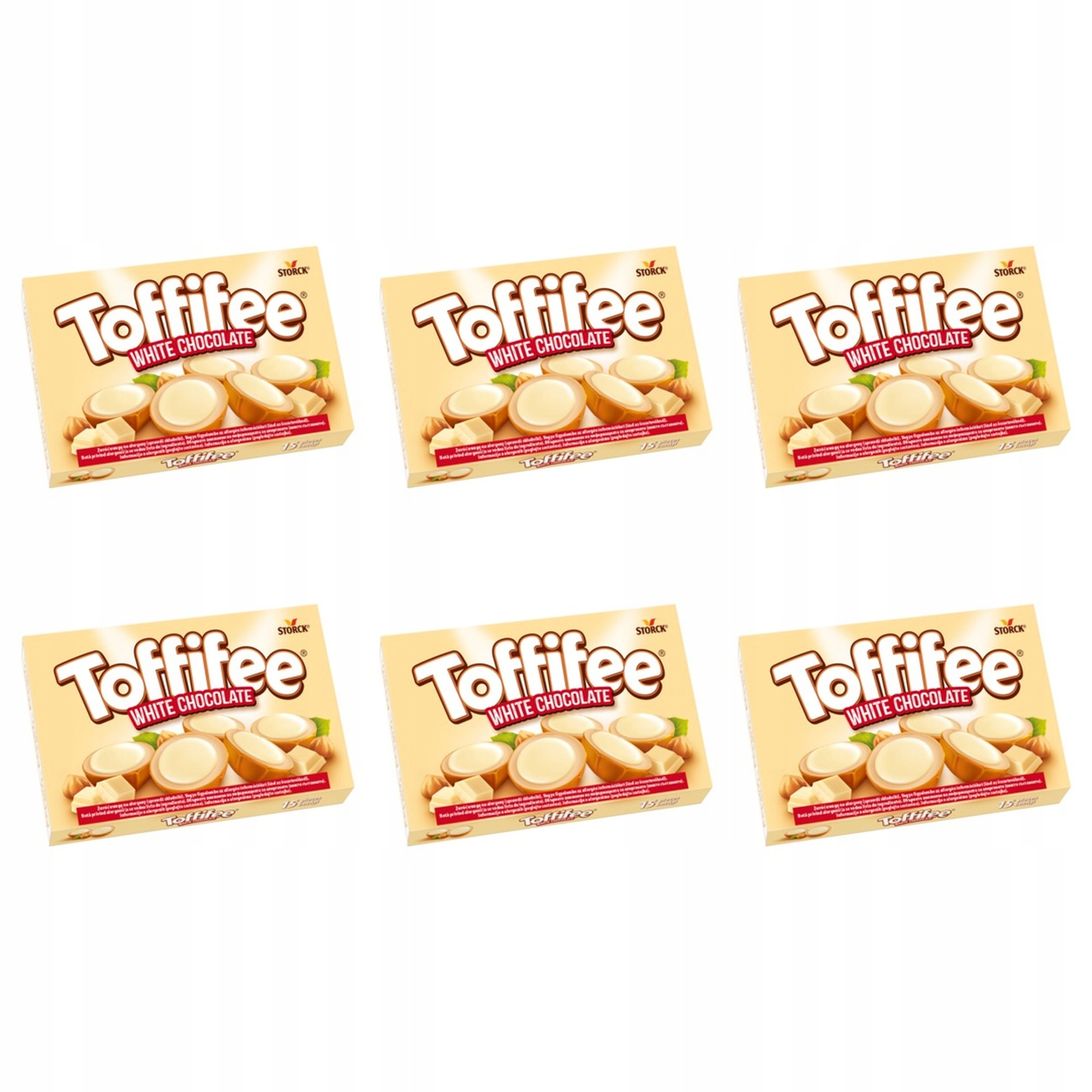 6x 125g Toffifee White Chocolate czekoladki białe z orzechami laskowymi