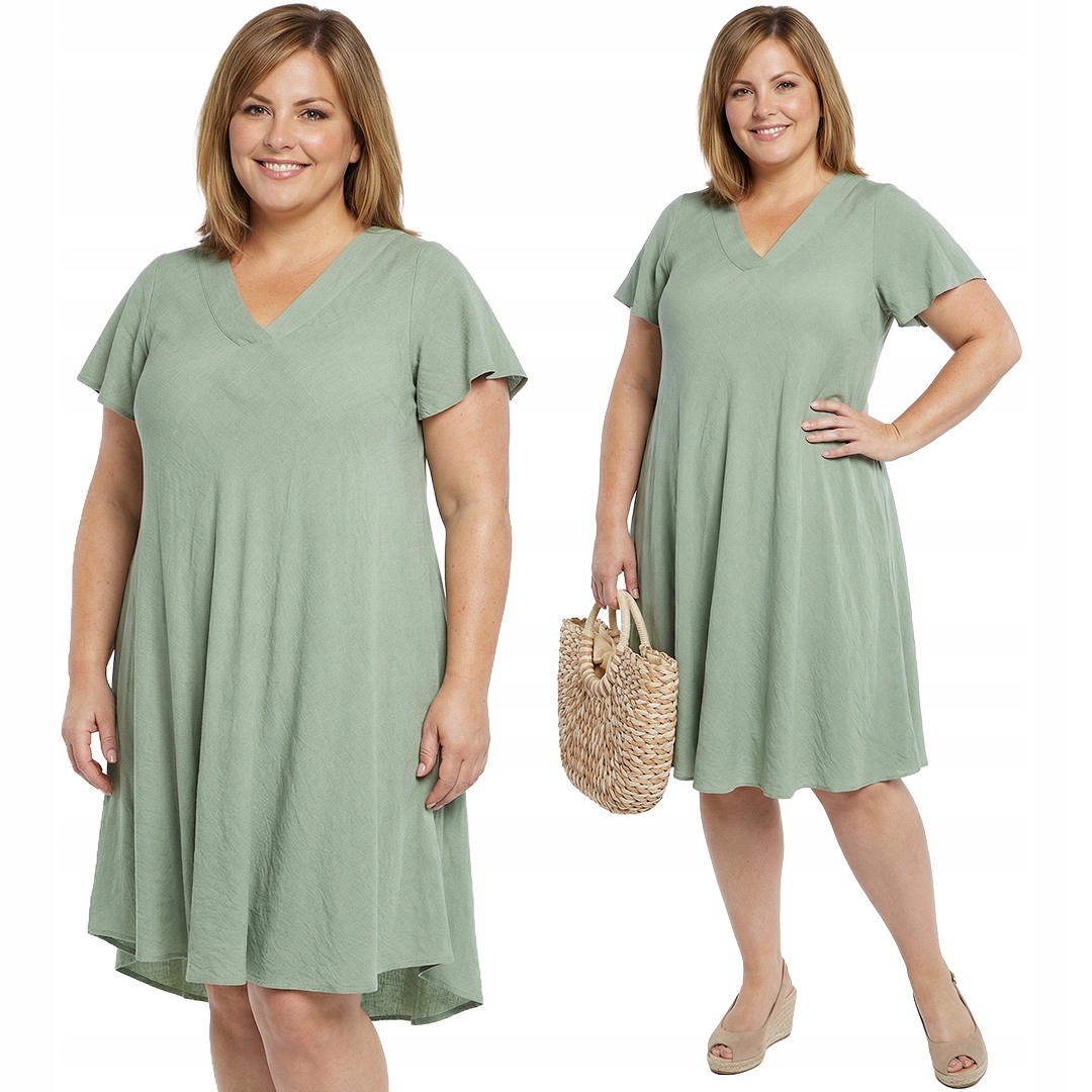 Šaty khaki plus size velikost 54