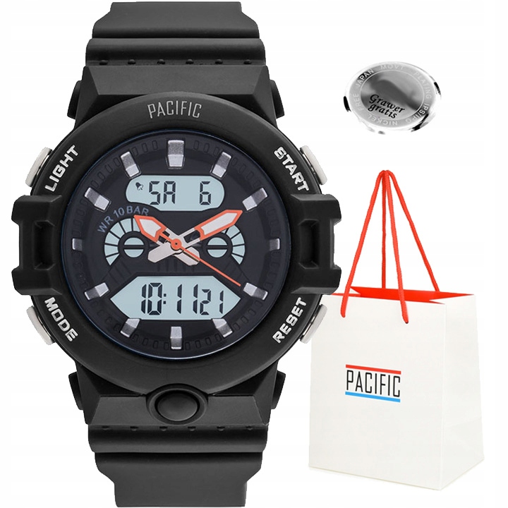 Sportovní hodinky Pacific LCD 2223LAD-01 Datumovka Stopky Podsvícení