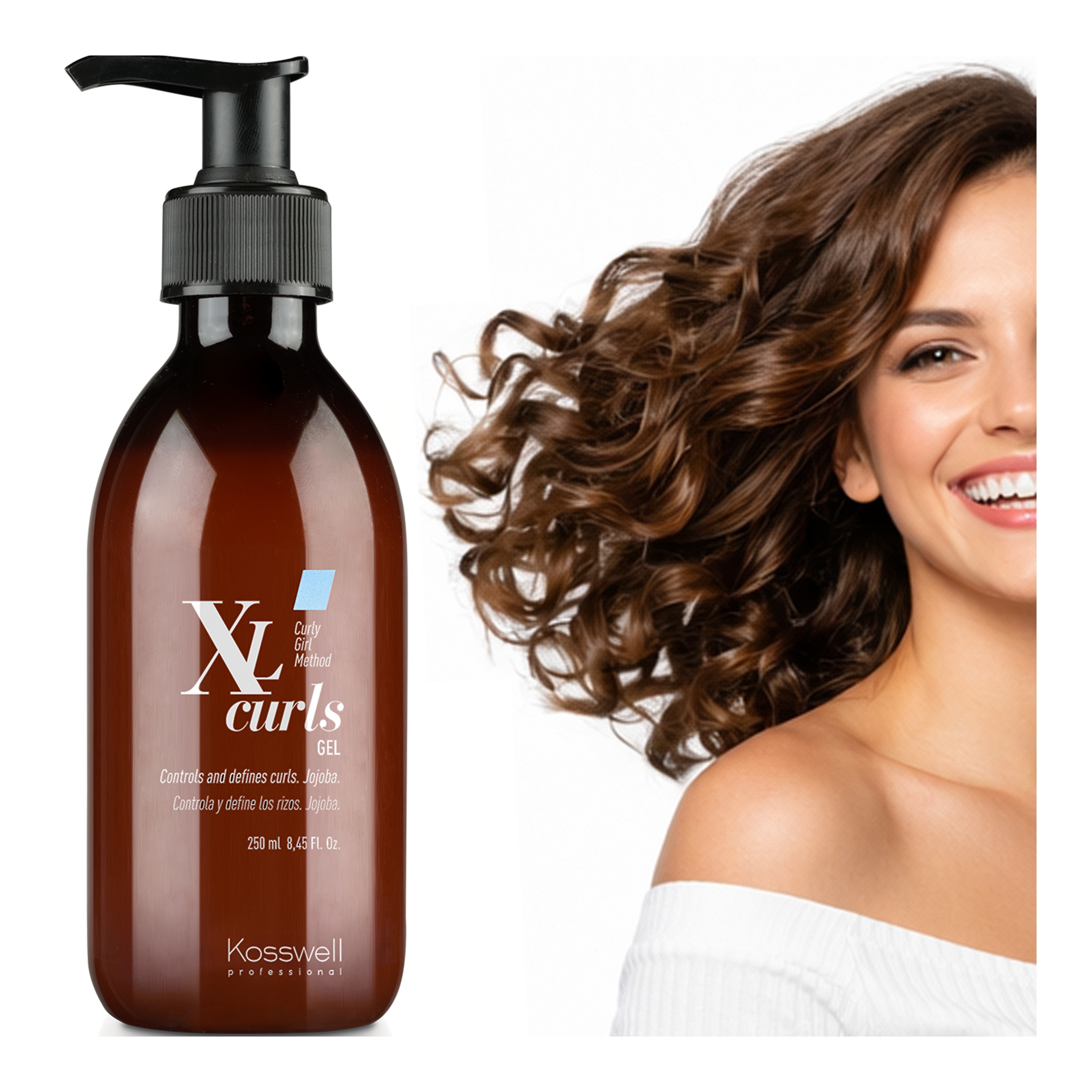Gel pro styling kudrnatých vlasů a humektanty, proteiny Aloe Jojoba
