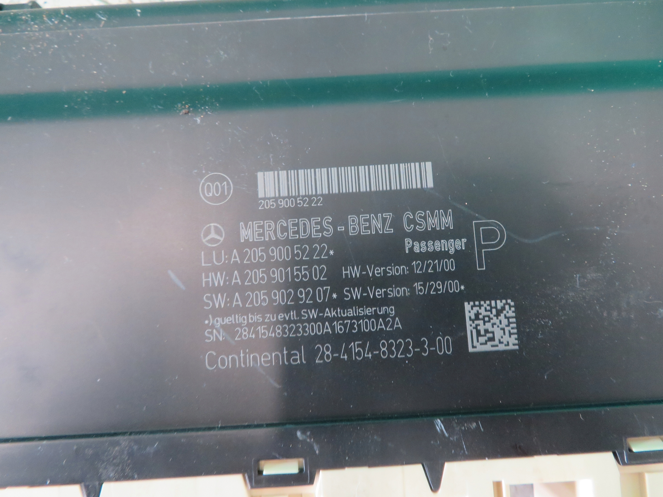 module control unit seat MERCEDES W205 C KLASA 17R