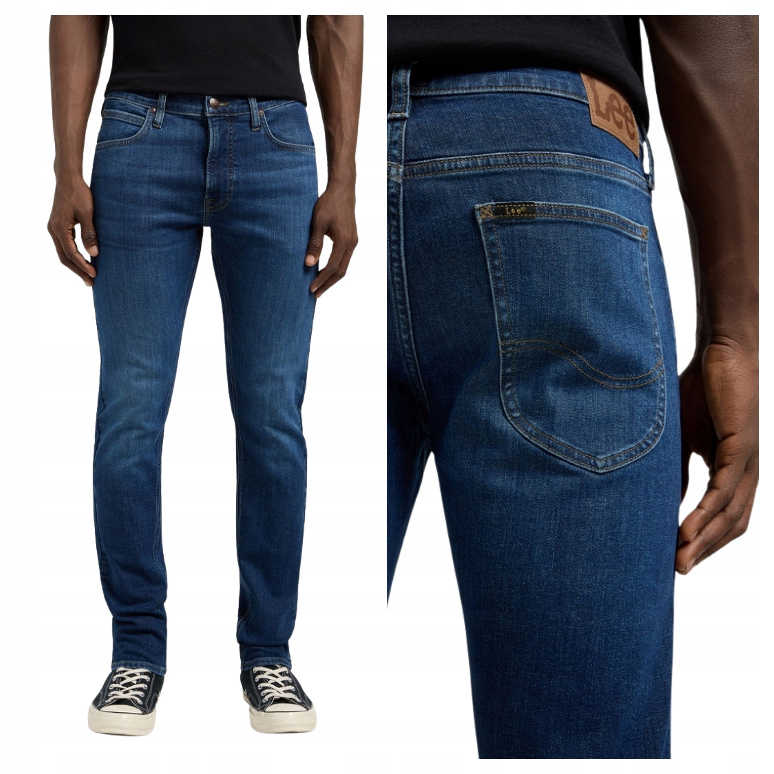 Pánské kalhoty Lee Luke Slim Fit Zúžené Džíny Modré Bobbie W34 L30