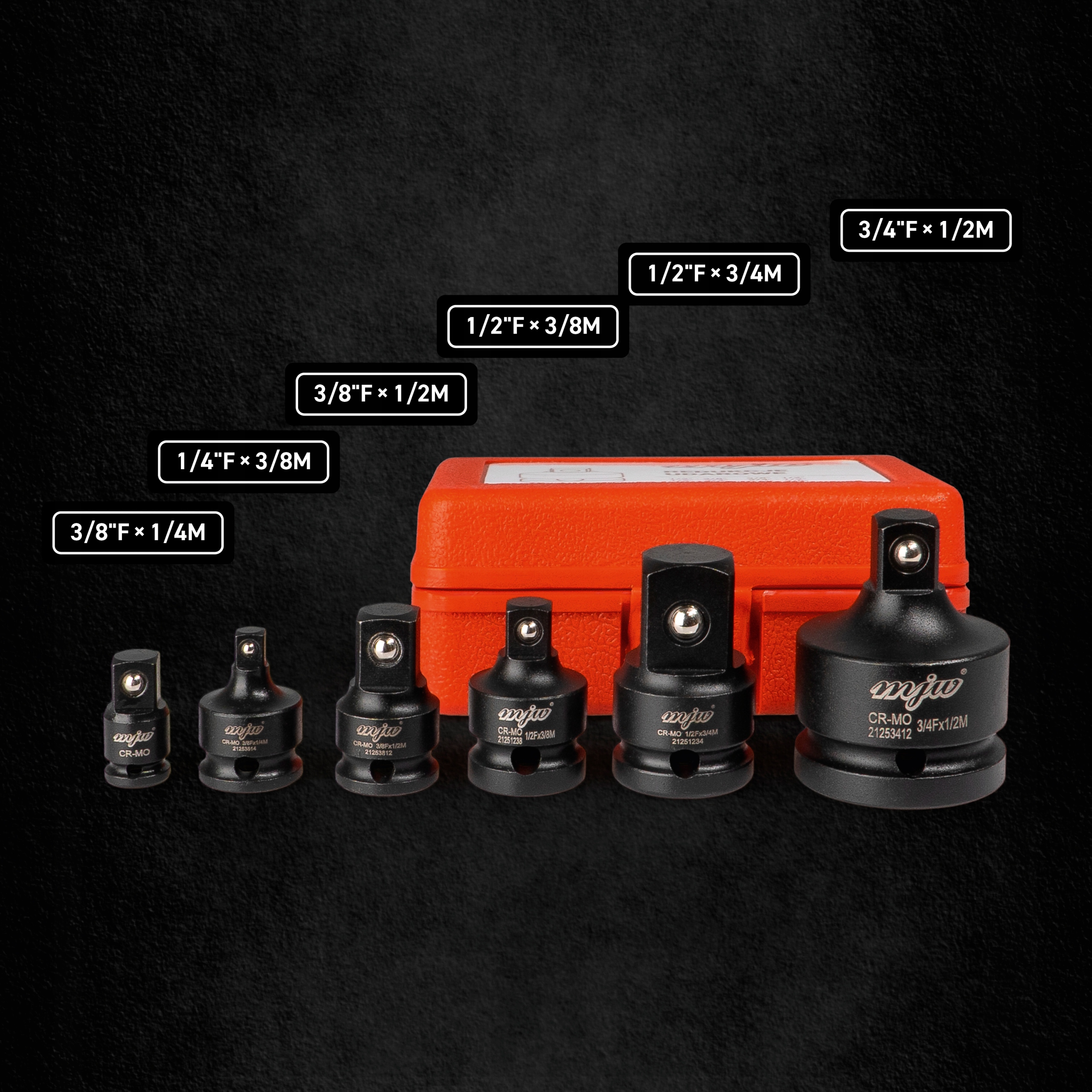 Zestaw redukcji adapterów udarowych MJW 6 sztuk Typ 6-kątna