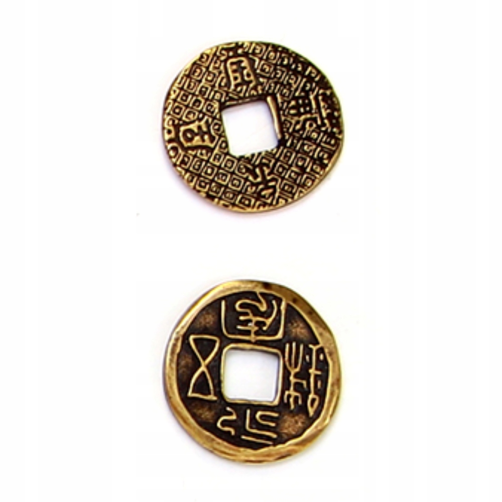 ZESTAW 24 ORIENTALNYCH METALOWYCH MONET LARP RPG Materiał metal