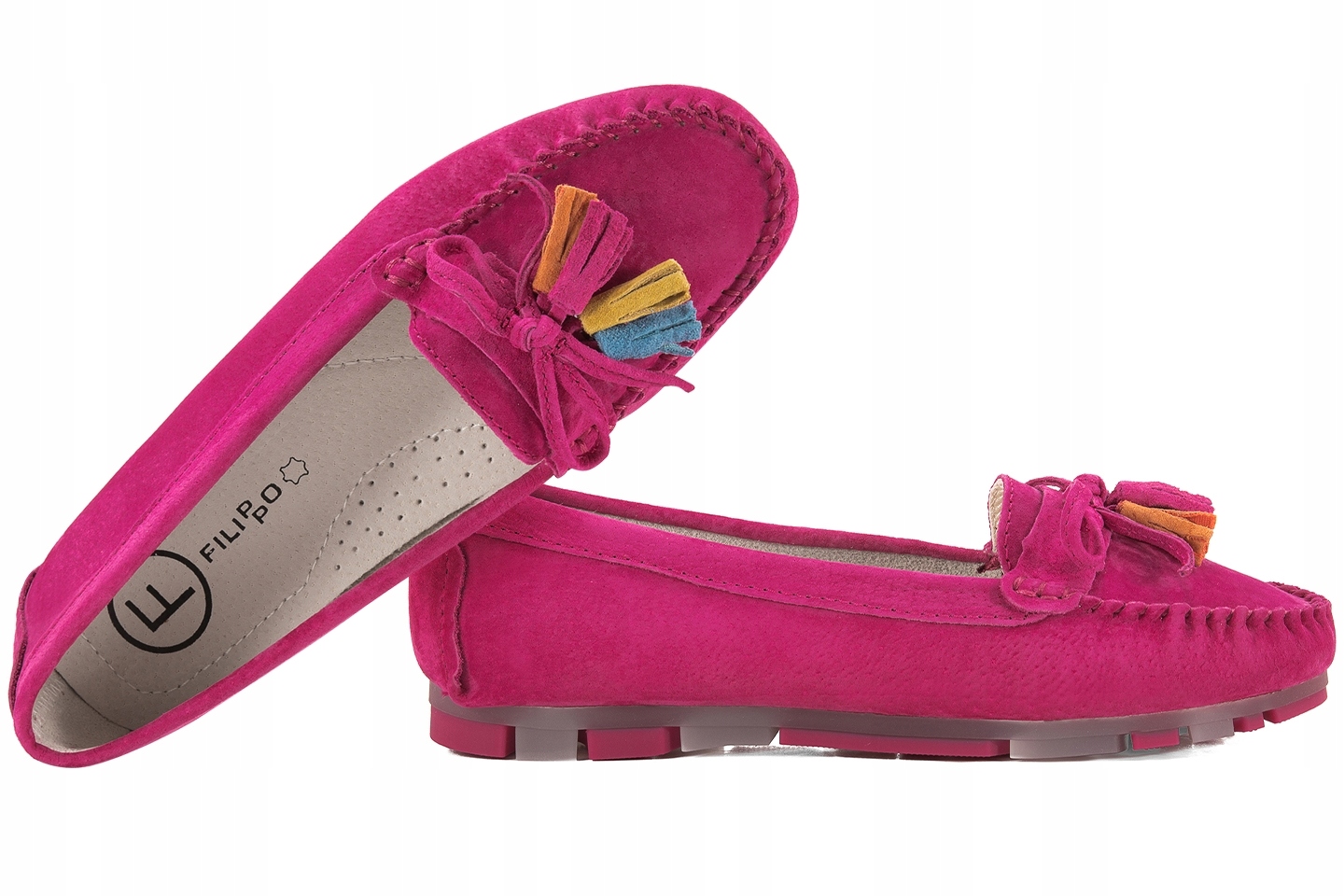 Filippo DP6136 Dámské Polobotky Semišové Mokasíny fuchsiová Kůže Fuchsiová 37