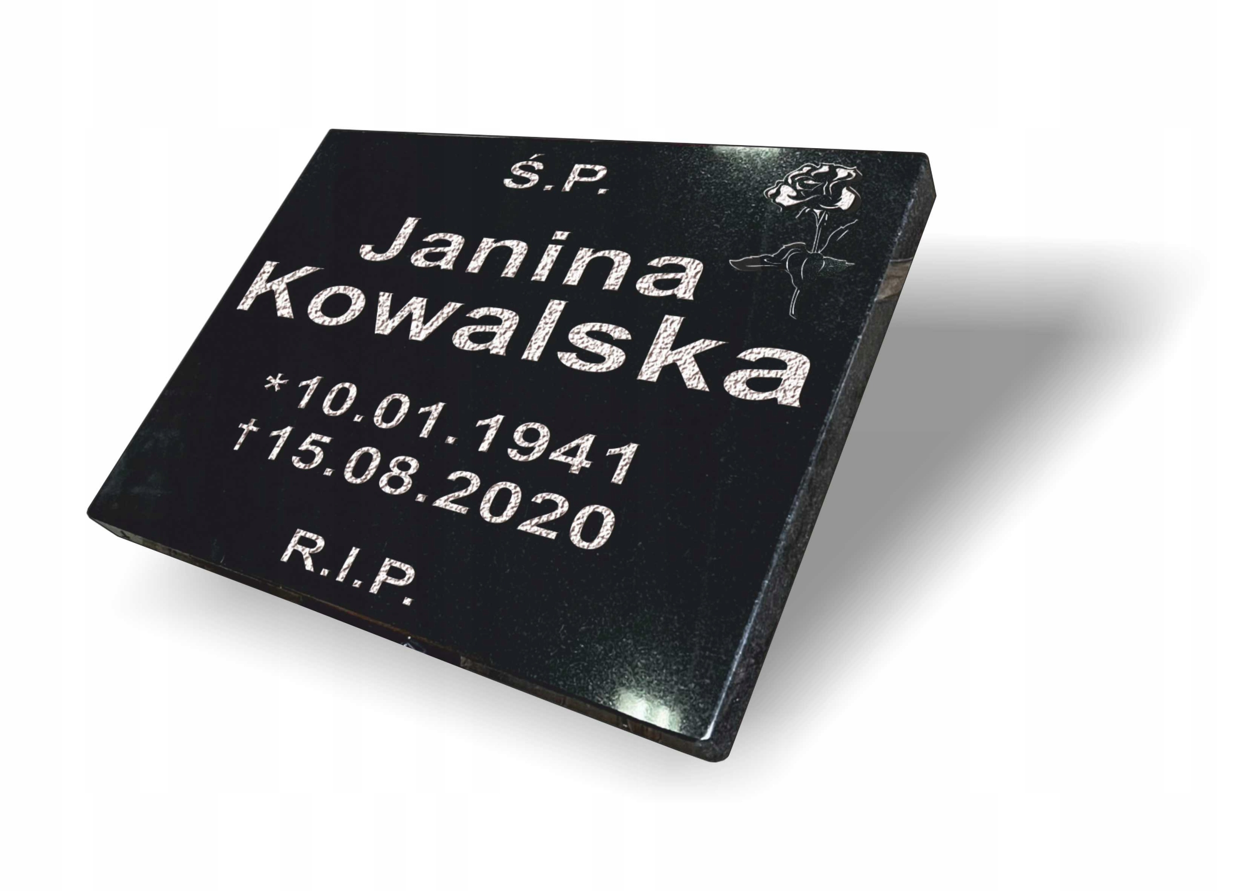 Tabulka na pomník Granitová tabule na hrob s gravírováním 40x30x3 cm klín