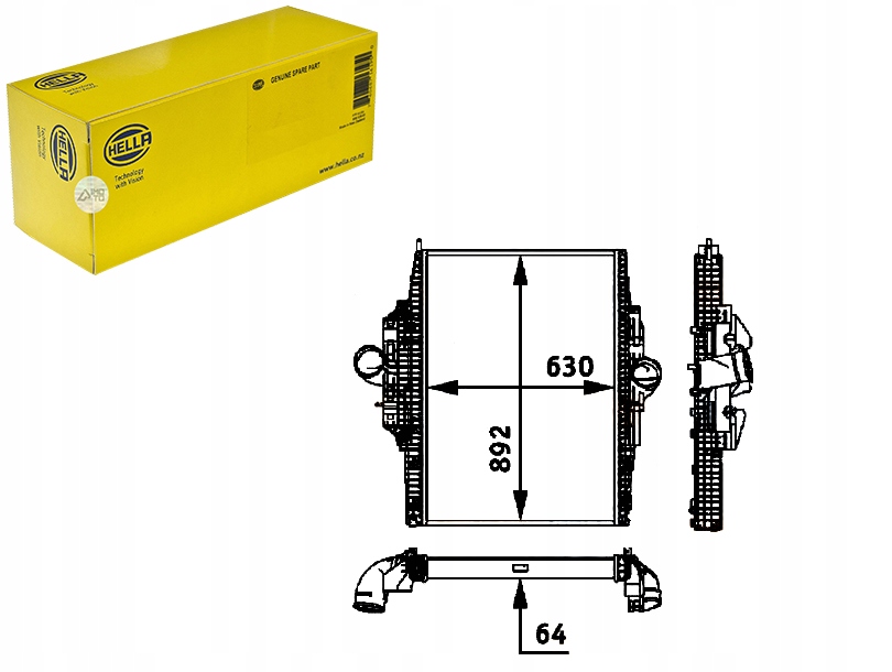 HELLA INTERCOOLER CHŁODNICA POWIETRZA DOŁADOWUJĄCE