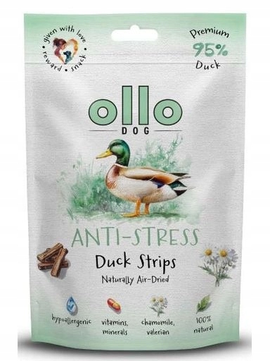 5x Ollo Sušené kachní proužky proti stresu 80g