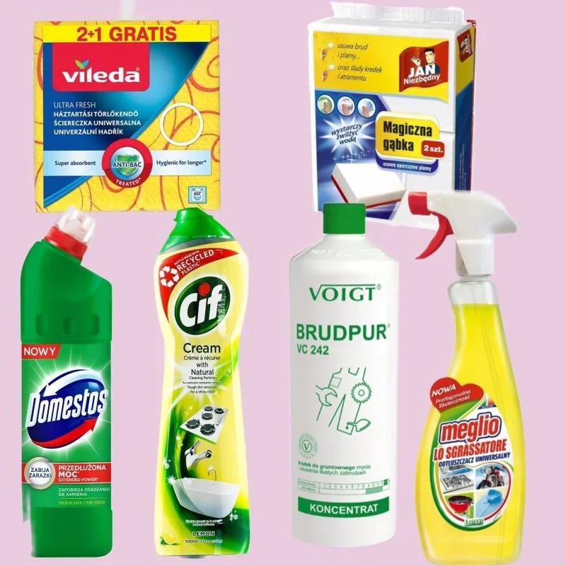 Levně Perfektní sada pro domácnost 6 Ks Domestos Vileda Meglio Cif