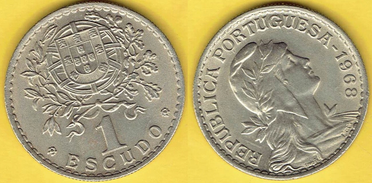 PORTUGALIA 1 ESCUDO 1968 r.