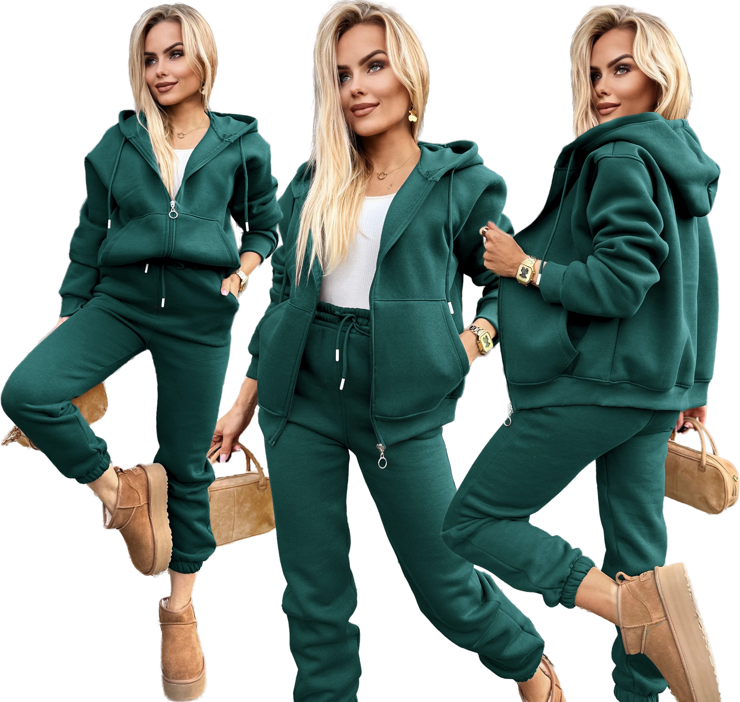 Bavlněný tepláková souprava Teplákovka kalhoty rozepínací mikina S Marcela