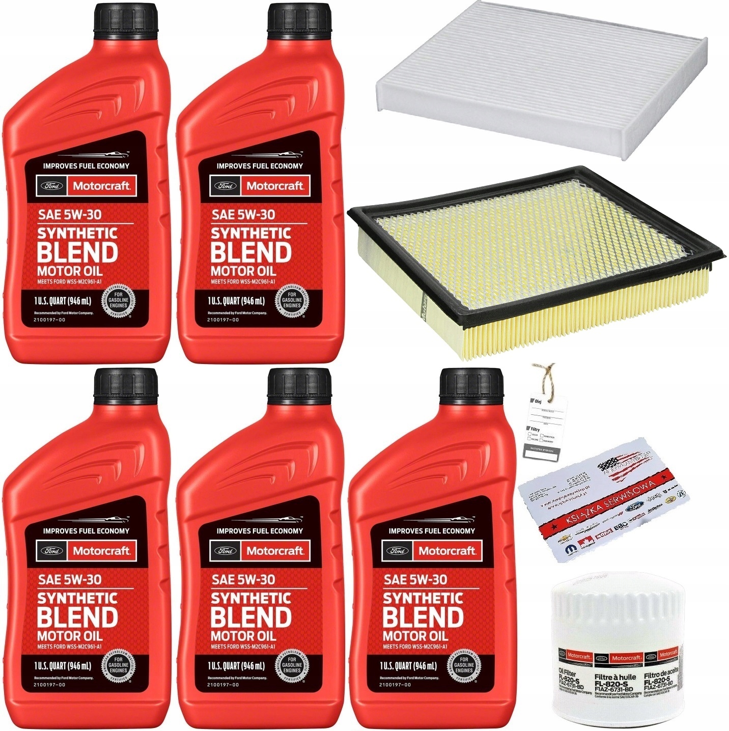 MOTORCRAFT 5W30 5L + FILTRY FORD MUSTANG 4,0 05-10