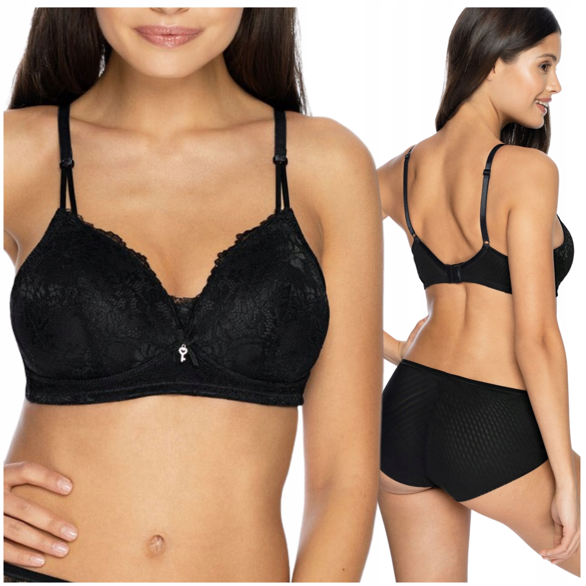 Podprsenka vyztužená, bez kostic, pohodlná krajka Viania Carmen 80D