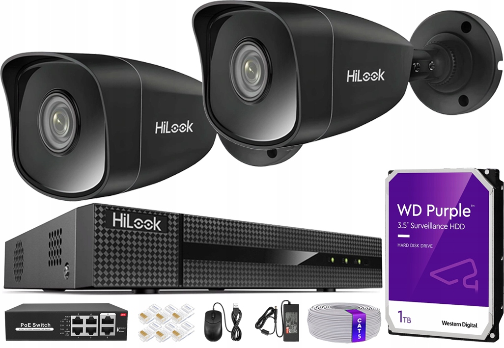 Ip monitorování Sada 2 kamer 5Mpx pro rozšíření Rekordér 4 kanály Hd 1TB