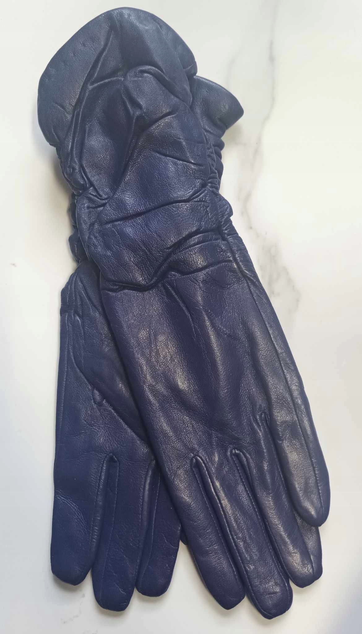 DŁUGIE RĘKAWICZKI SKÓRZANE ROZMIAR S Długość przed łokieć