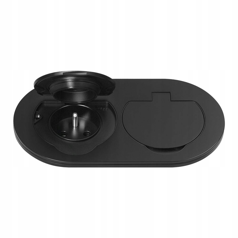 Hermetická elektrická zásuvka dvojitá, IP55, 2x2P+Z(French), černá