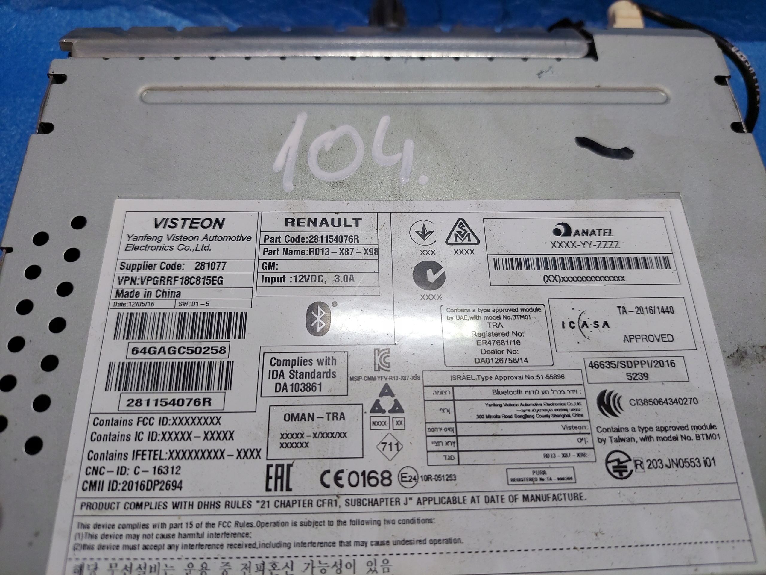 RADIO EKRAN CLIO IV 281077