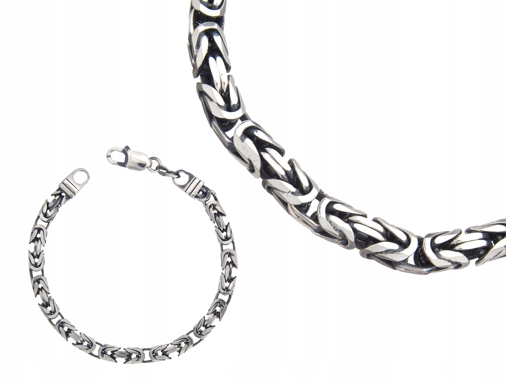 Stříbrný Náramek Bizantyna 23 CM 4,3 MM Oxidovaný Dárek