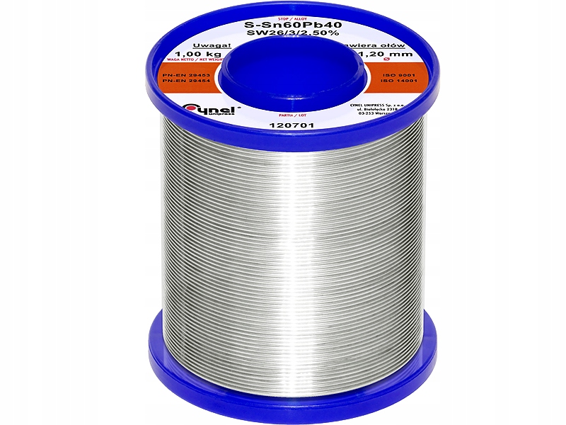 Cyna Do Lutowania Z Topnikiem Spoiwo Lutownicze Cynel 1000g 1,2mm 1kg