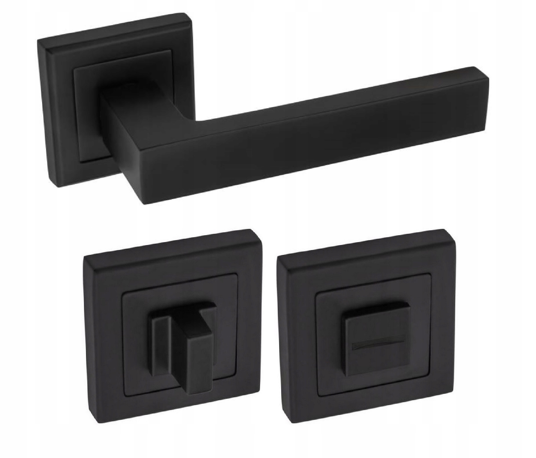 

Klamka Cubus Czarny Mat szyld z blokadą Wc