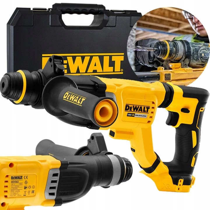 DEWALT MŁOTOWIERTARKA WIERTARKA SDS PLUS 3J 18V Mocna 3 FUNKCYJNA + WALIZKA