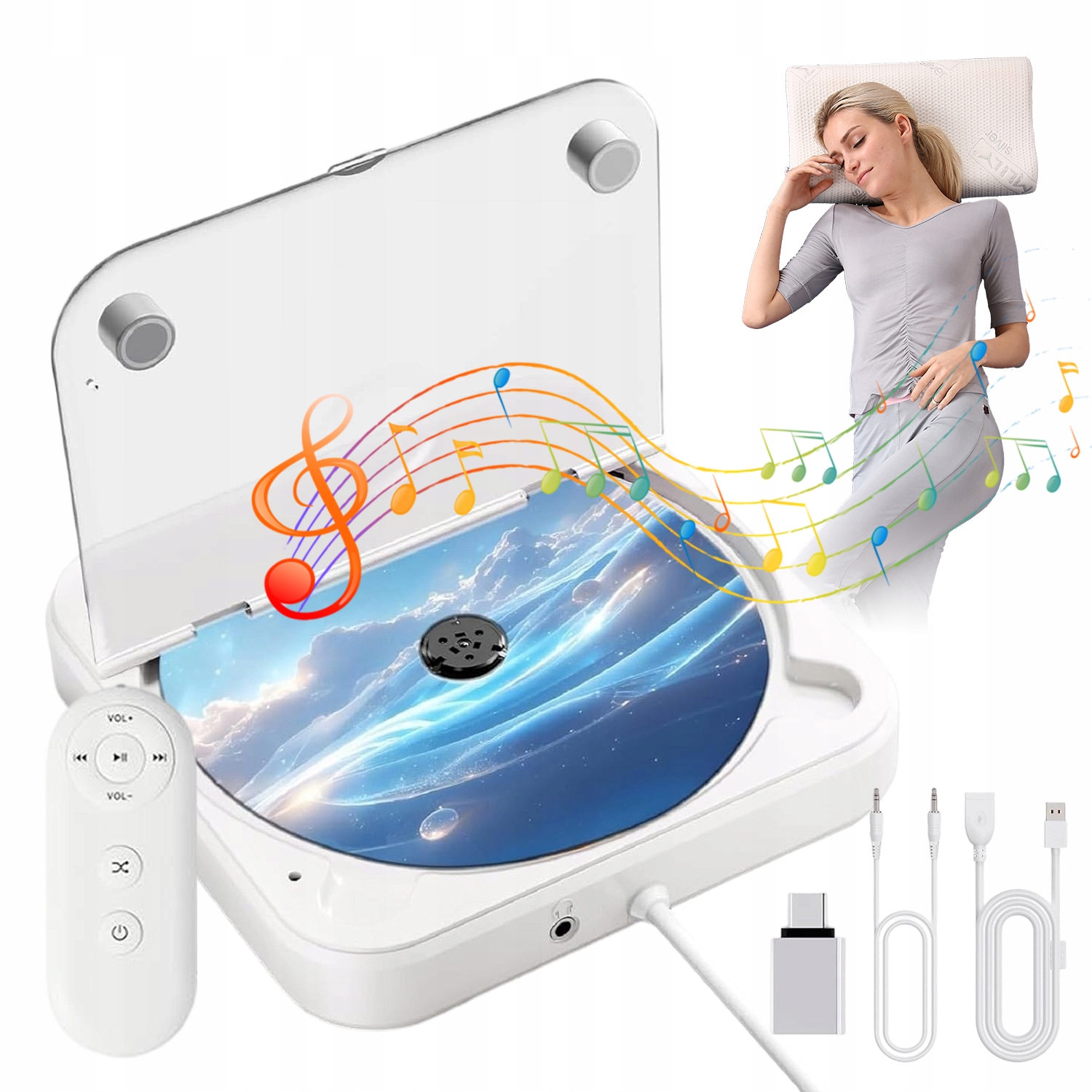 Přenosný CD Přehrávač Do Auta Usb A Aux Konzole Rozhraní