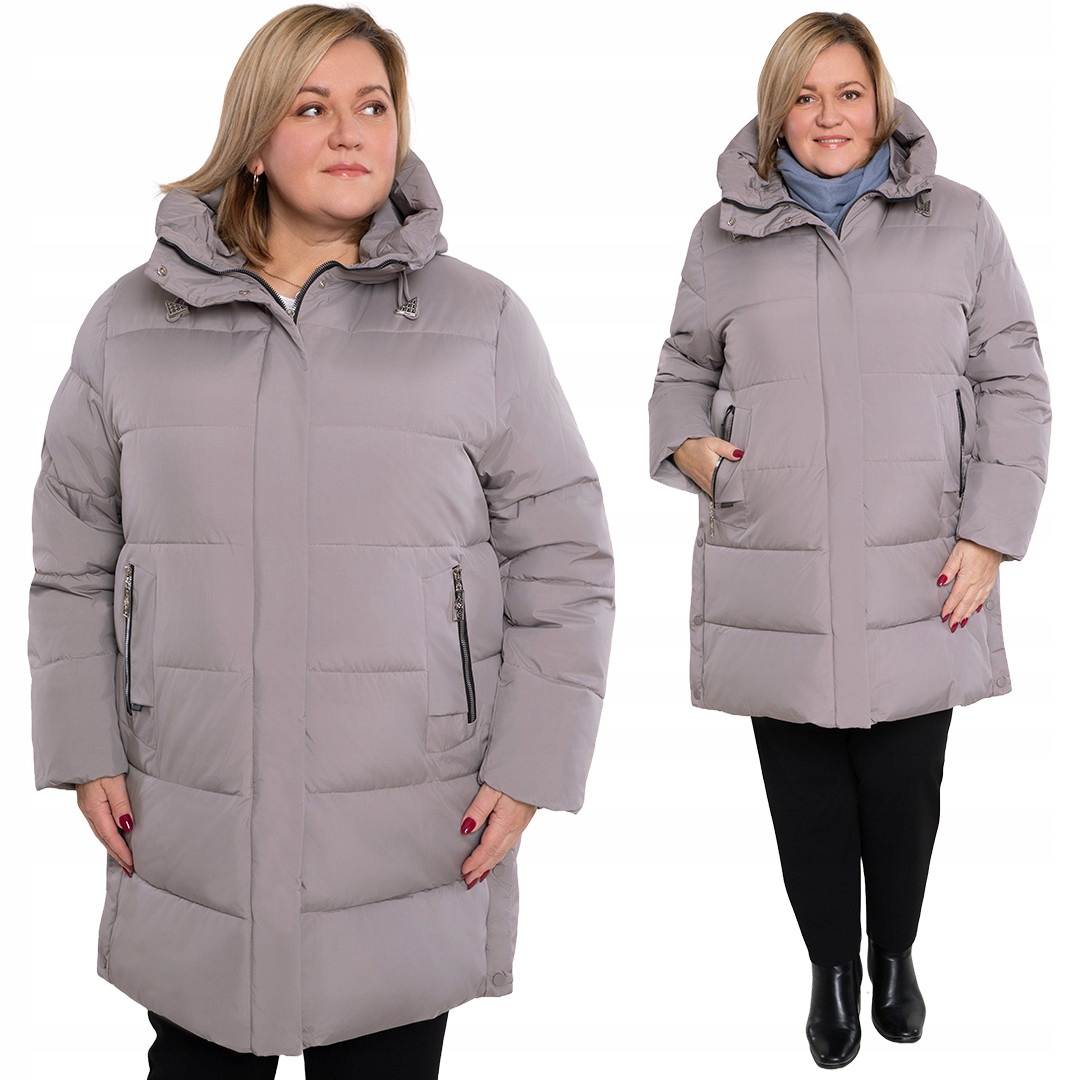 Světle šedá zimní bunda velikosti 52