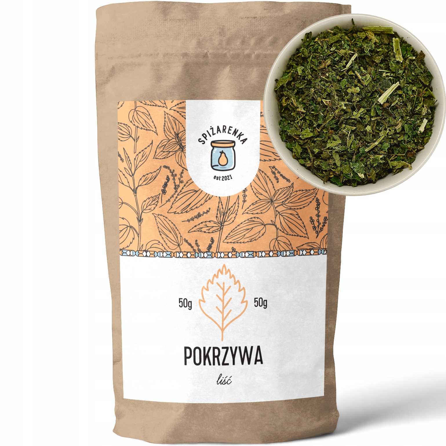 Levně 6 x Pokřiva Lisć (Urticae Folium) čaj sušený Velký Balíček 50 g Spiżarenka