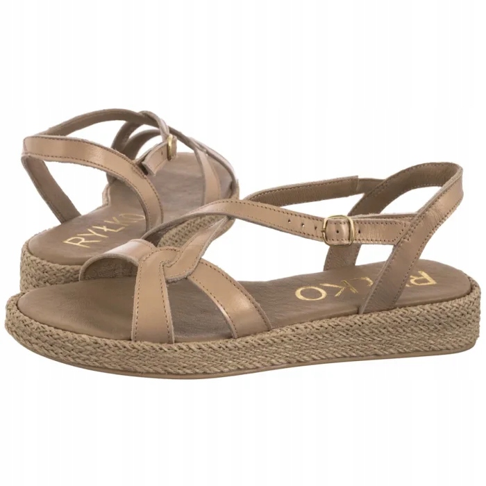 Kožené dámské sandály Ryłko Zlaté 1IG22_Z_ _2ST Gold