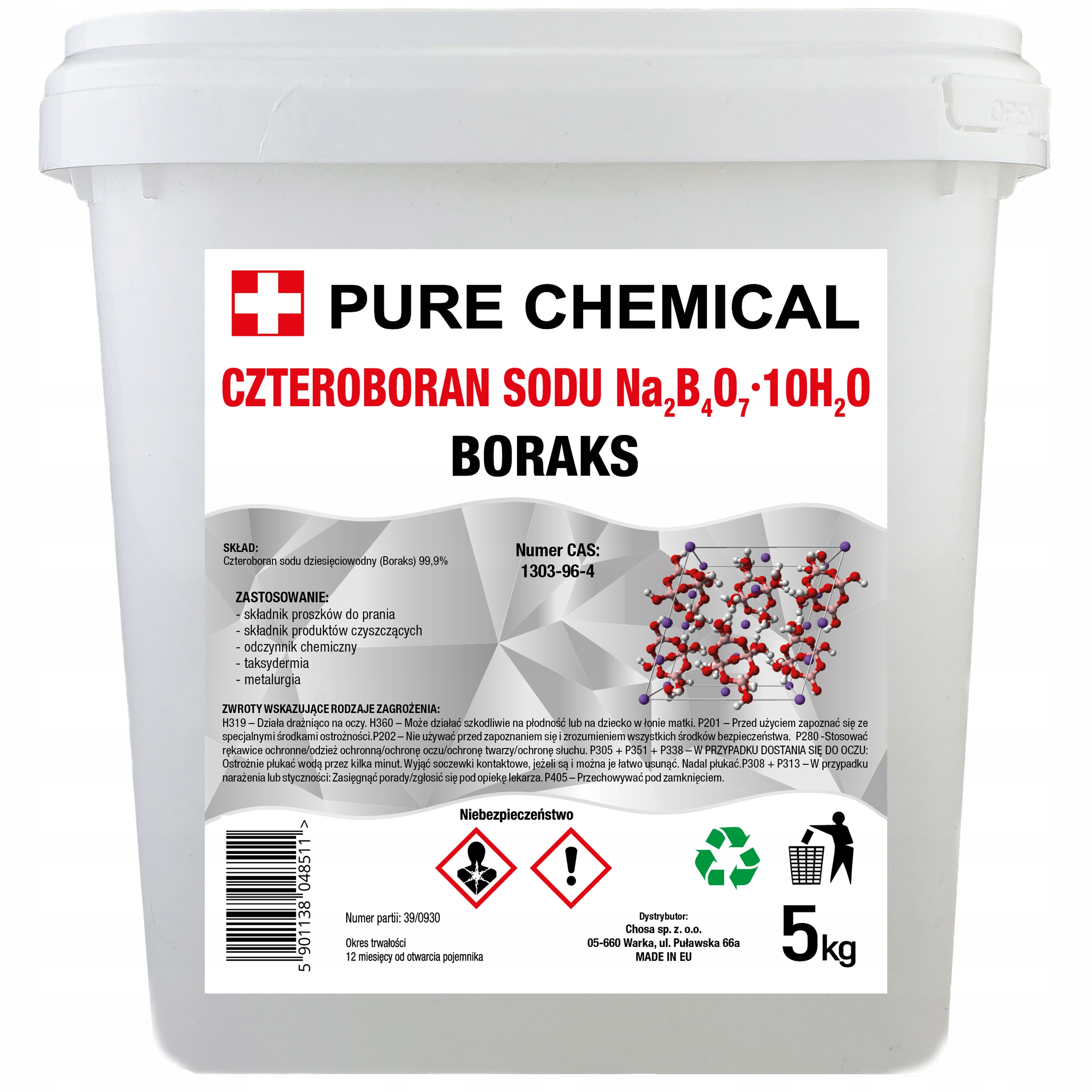 

Boraks Czysty Borax Czteroboran Sodu czda 5kg