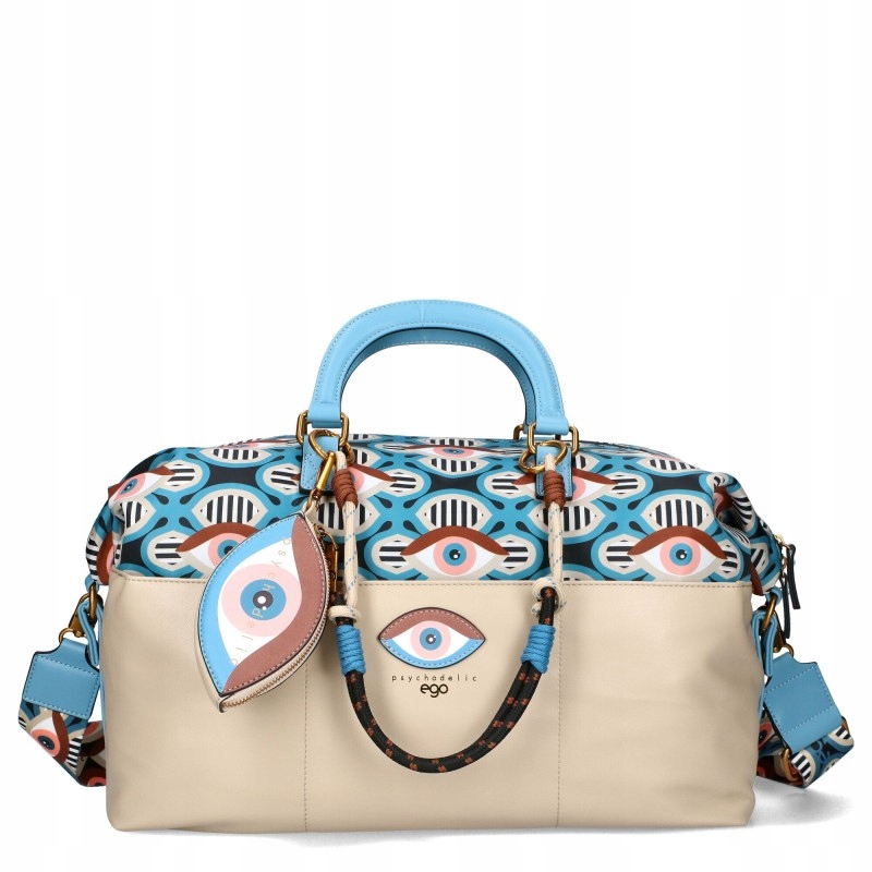 Ego Velká víkendová kožená cestovní taška na tělocvik s motivem oka Pásek