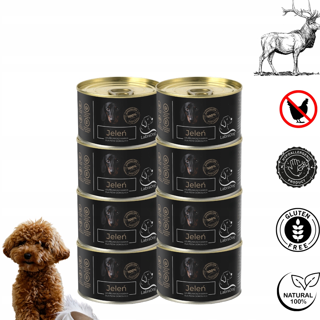 Levně LabraDog Superfood Hypoalergenní jelen 100% pro Maltipoo 8x200g