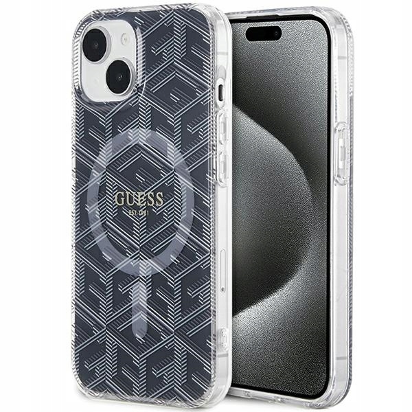 Originální pouzdro Guess pro iPhone 15 14 13 6.1", černý obal, zadní kryt MagSafe