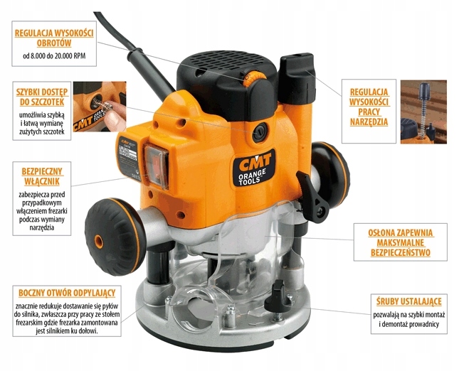 CMT8E FREZARKA GÓRNOWRZECIONOWA 1010W Zasilanie sieciowe