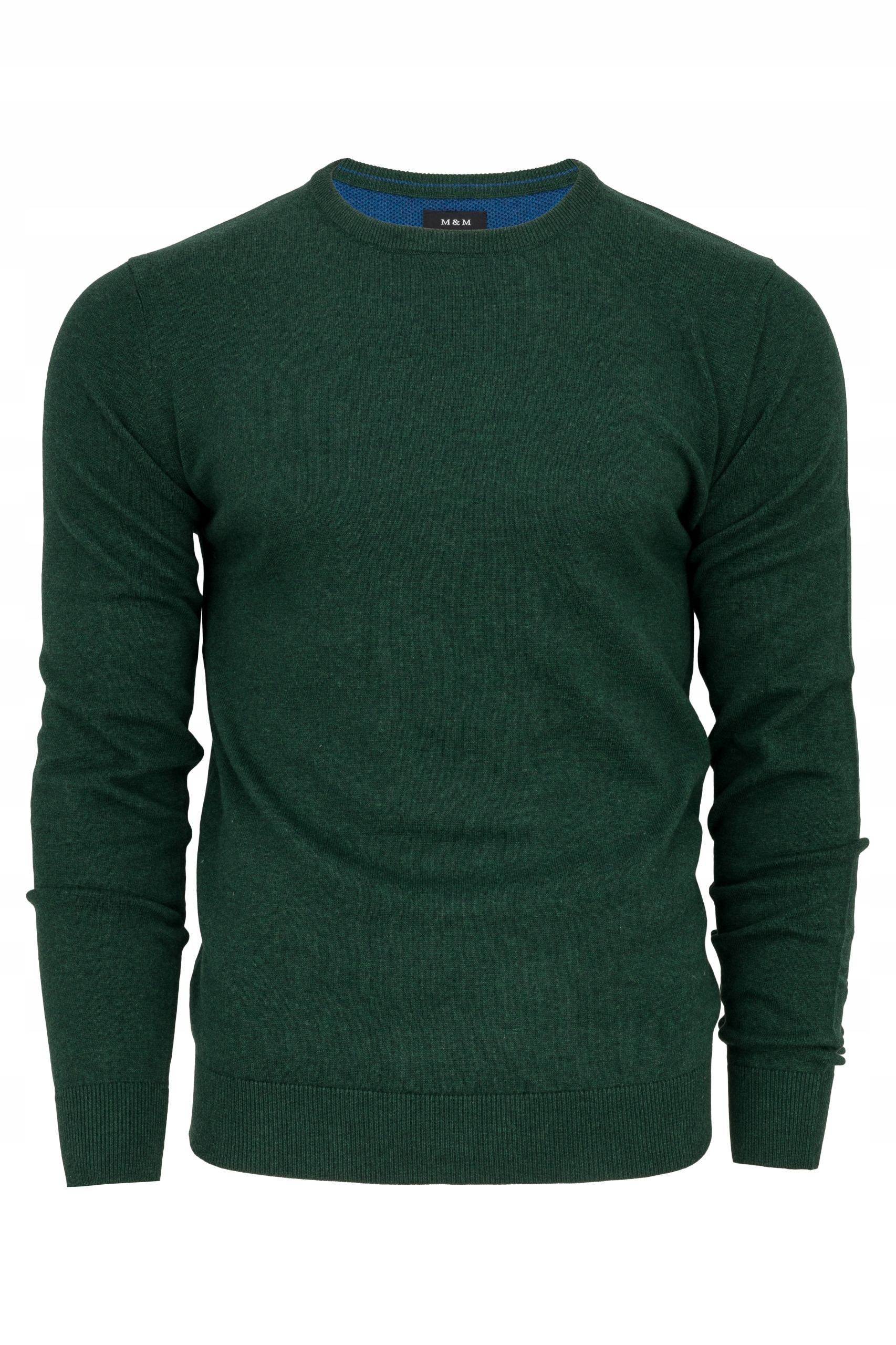 Pánský svetr R-neck kulatý M&M zelený Premium Cotton 100% vel L