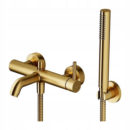 Vaňová batéria s sprchovým setom, zlatá brúsená