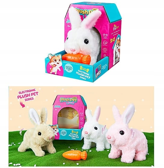 ZAJĄCZEK KRÓLICZEK INTERAKTYWNY Z DŹWIĘKIEM KRÓLIK Z MARCHEWKĄ Rodzaj pluszaki interaktywne