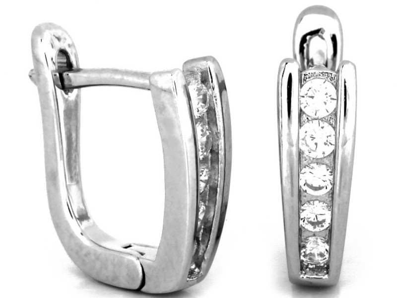 Stříbrné náušnice 925 jemné čárky, moderní anglický vzor bižuterie