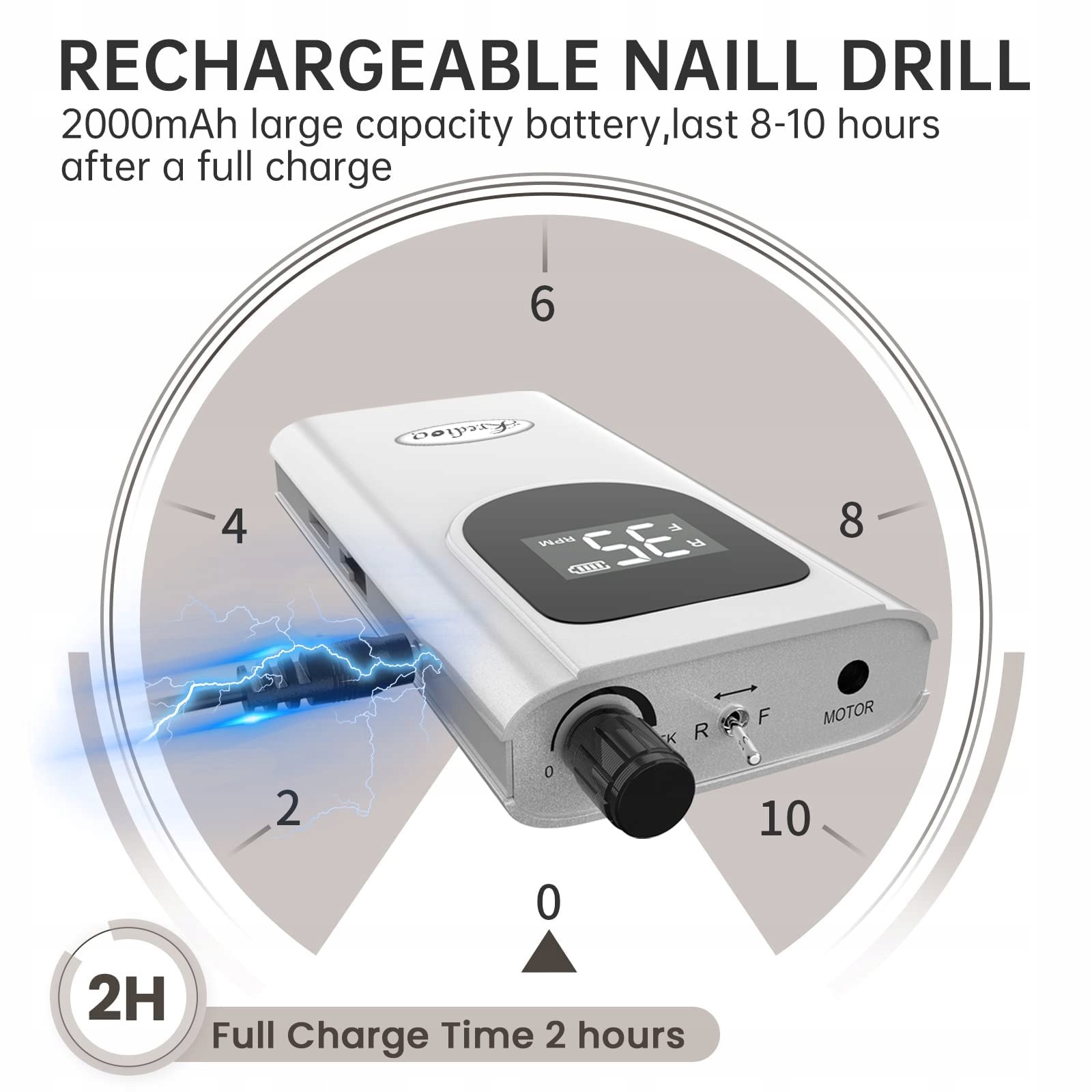Kredioo Frezarka Do Paznokci Elektryczna 35000 U/min Zestaw Manicure — miniatura 2