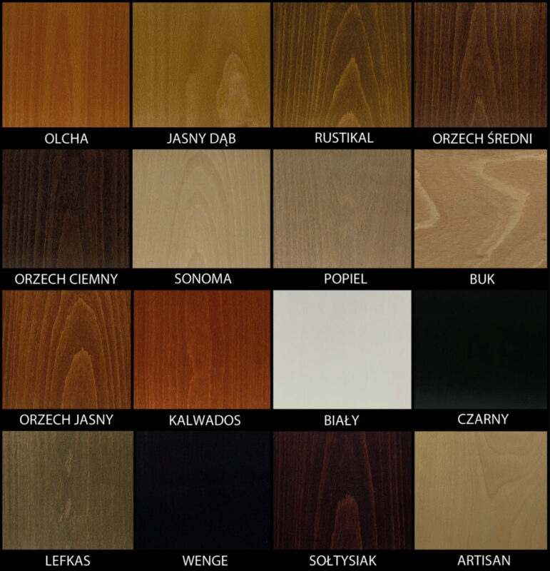 Stylowy zestaw mebli – rozkładany stół Aster z retro krzesłami Tony Szerokość stołu 80 cm