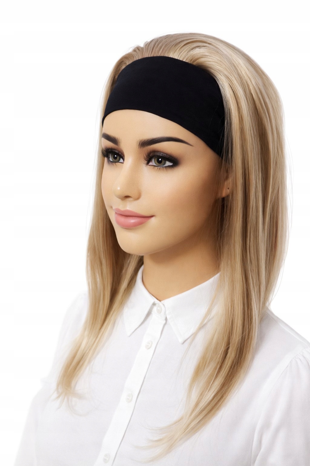 Paruka Na Opasku profesionální jednoduchá elegantní blond mix-45 cm