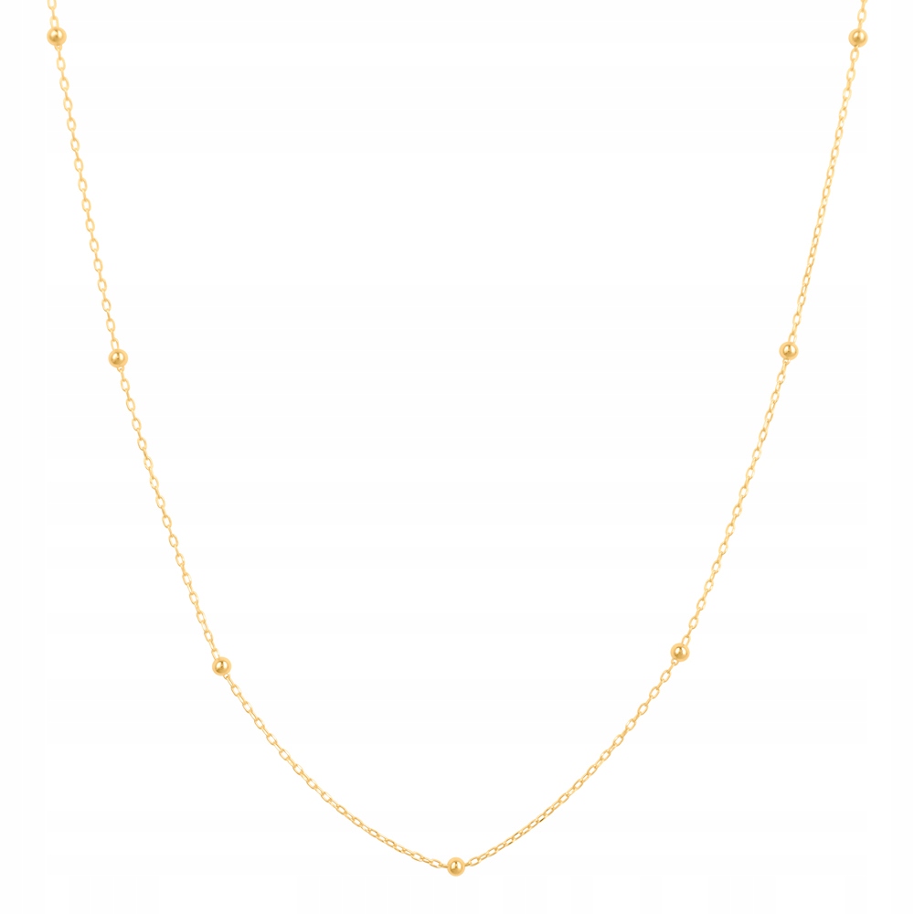 Sadva Naszyjnik złoty 18K kuleczki Złoto 585 Ankier 45cm Federing