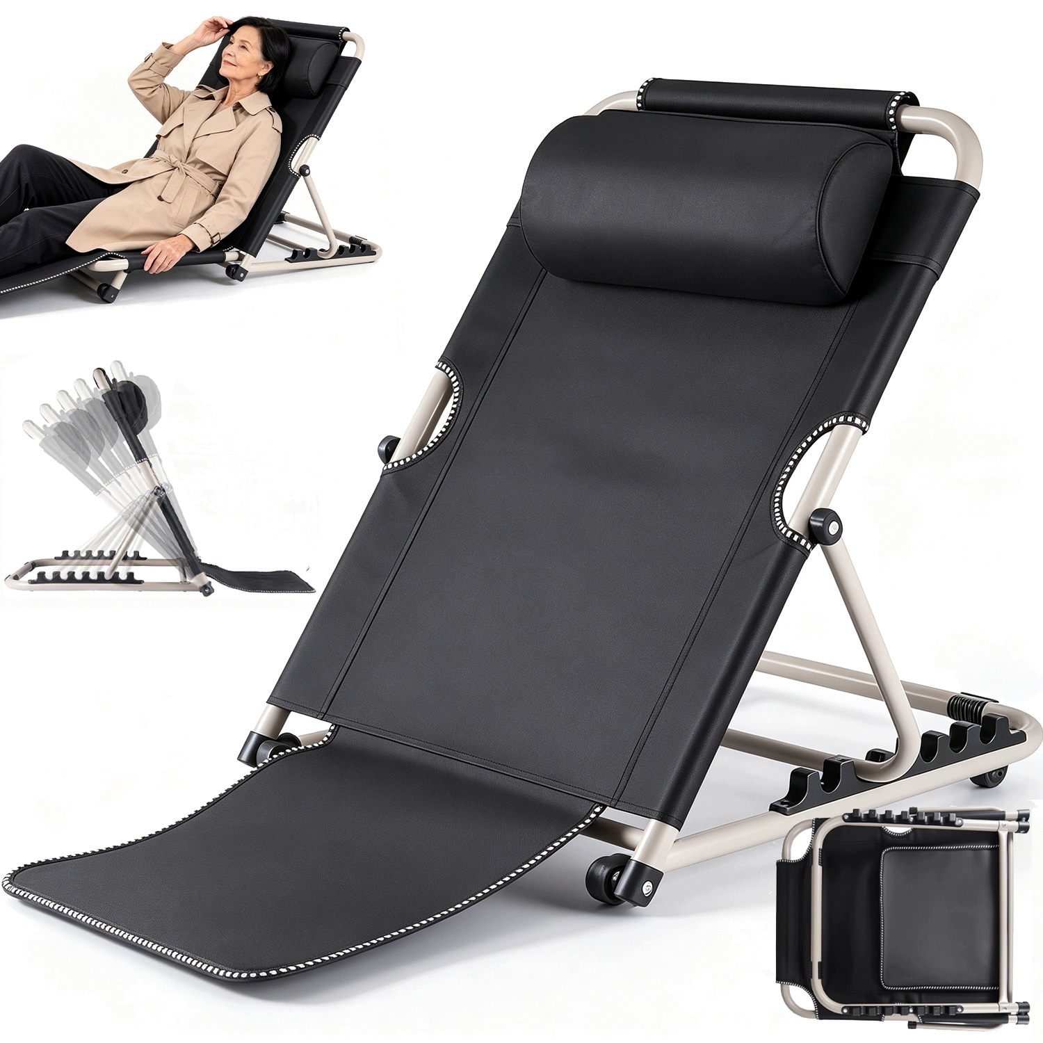 Regulowana Podpórka Pod Plecy Z Zagłówkiem Ergonomiczna Wsparcie Pleców