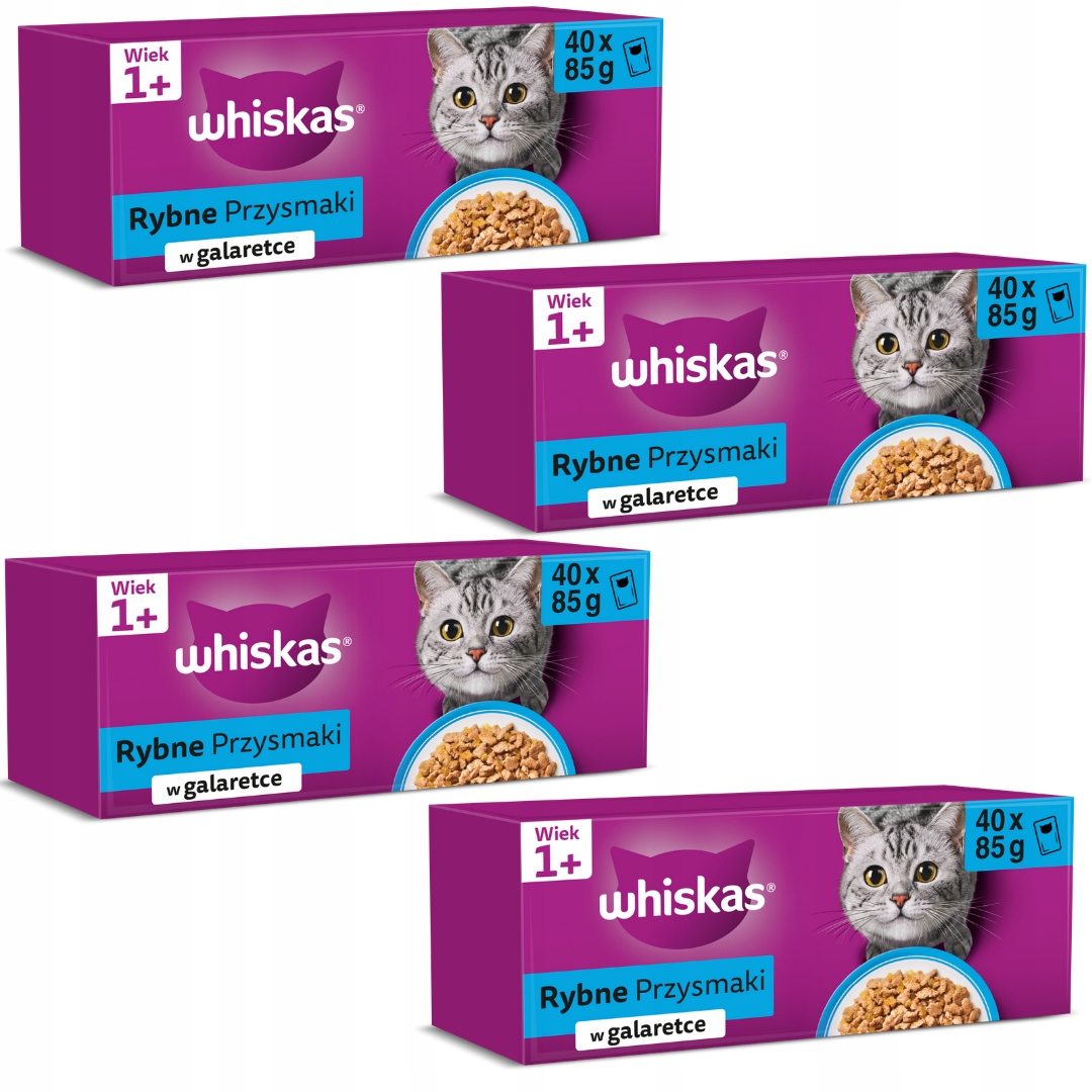 Levně Whiskas kočičí Krmivo rybí pamlsky v želé 85 g x 160 kusů