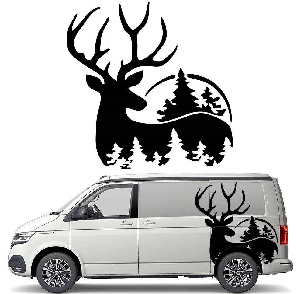 Nálepka Grafika na karavan Přívěs Jelen Deer Las Wild Animal 90x90