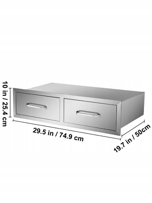 Krbové Dveře Vevor 75X25X50 CM, Dvouvrstvé, Z Nerezové Oceli, Pevné