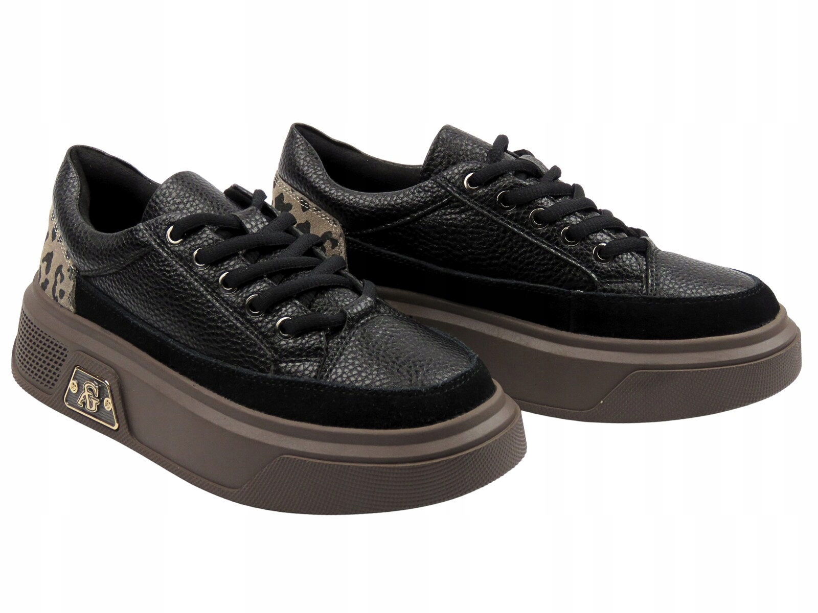 Dámské Kožené Tenisky Na Platformě vel. 38 Černé Cambell 25-19343