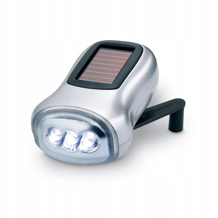 

Latarka Led dynamo ręczna korbkę bateria słoneczna