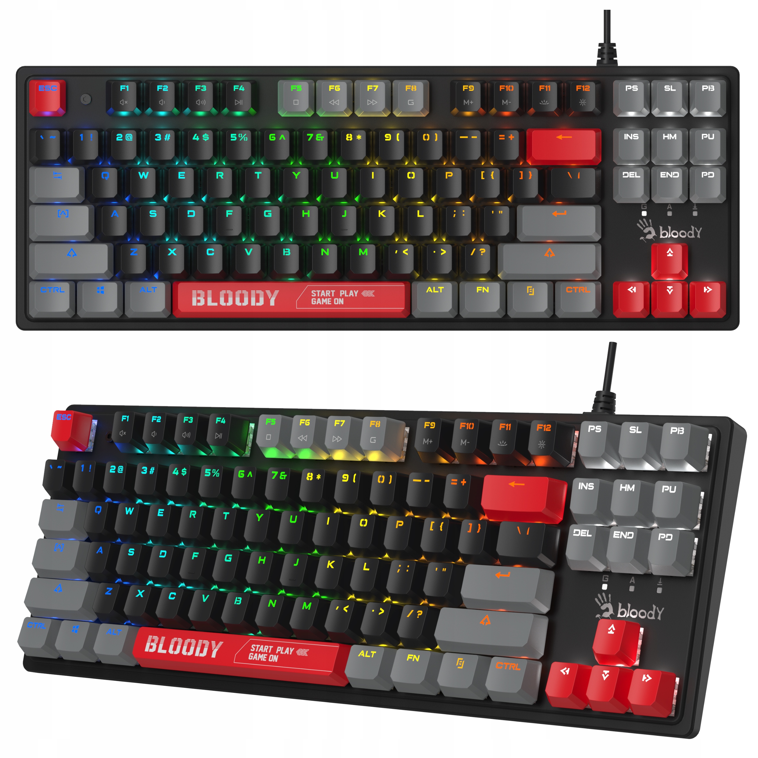Klawiatura mechaniczna Gamingowa Dla Graczy Bloody S310N Tkl Rgb Red 1ms