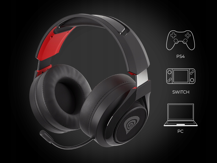 SŁUCHAWKI BEZPRZEWODOWE GENESIS SELEN 400 PC PS4 Konstrukcja zamknięta